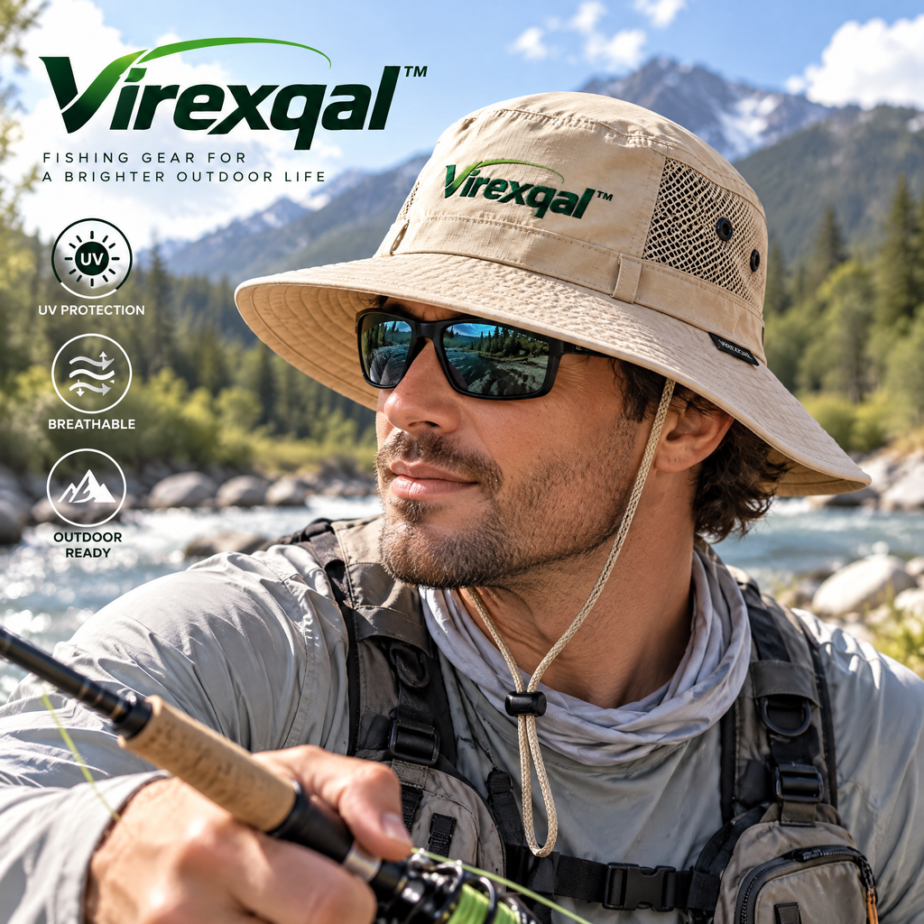 Virexqal™ Wide-Brim Breathable Fishing Hat — In-use setting