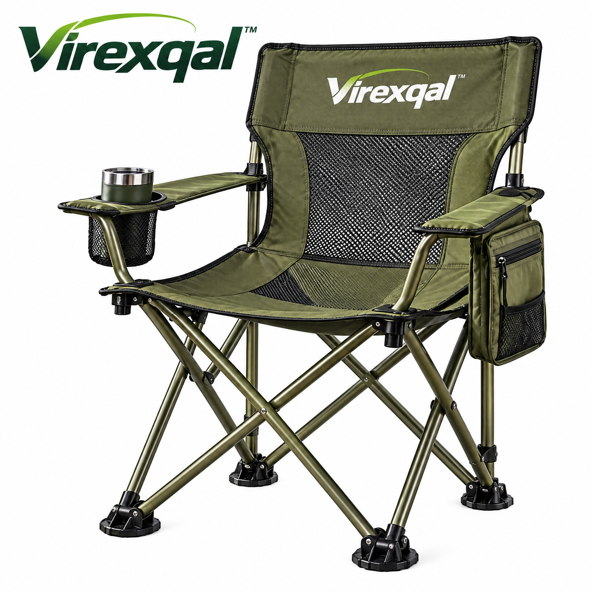 Virexqal™ Folding Fishing Chair with Side Storage — Product view