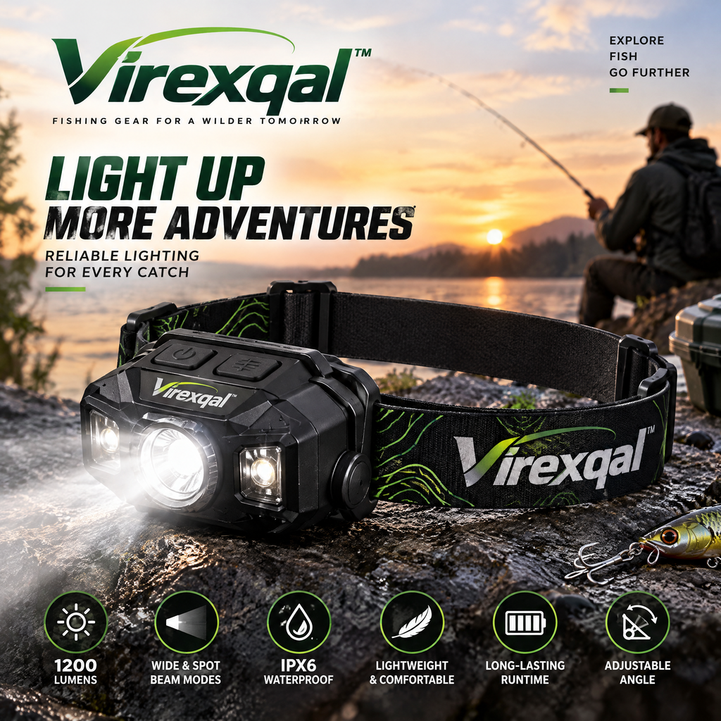 Virexqal™ LED Fishing Headlamp — Outdoor setting