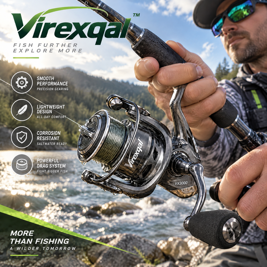 Virexqal™ VX3000 Precision Spinning Reel — In-use setting