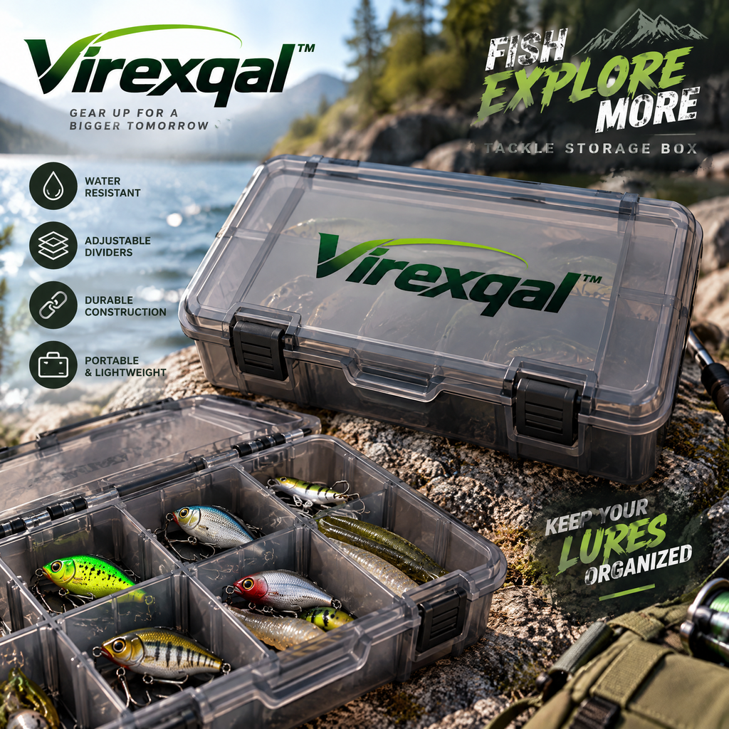 Virexqal™ Clear-View Divided Tackle Storage Box — Outdoor setting